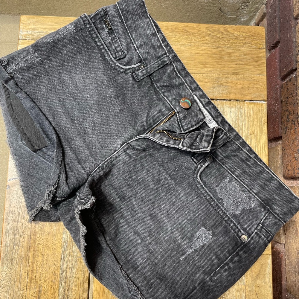 Joe's Jeans Black Jean Shorts Distressed Cut-Off Style